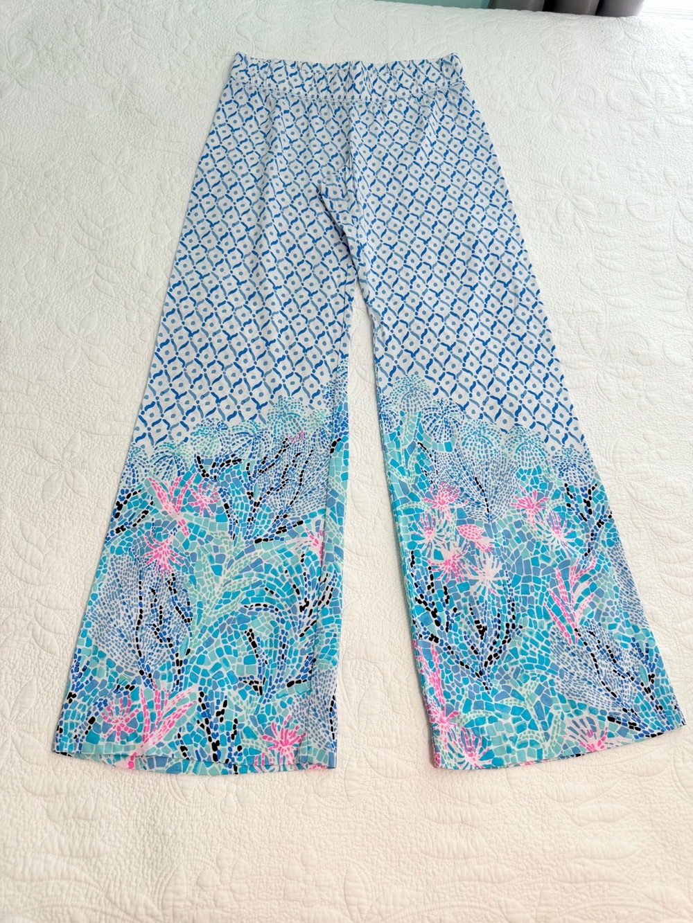 Lilly Pulitzer Bal Harbour Palazzo Pants Sea la vie Small NWOT Wide Leg